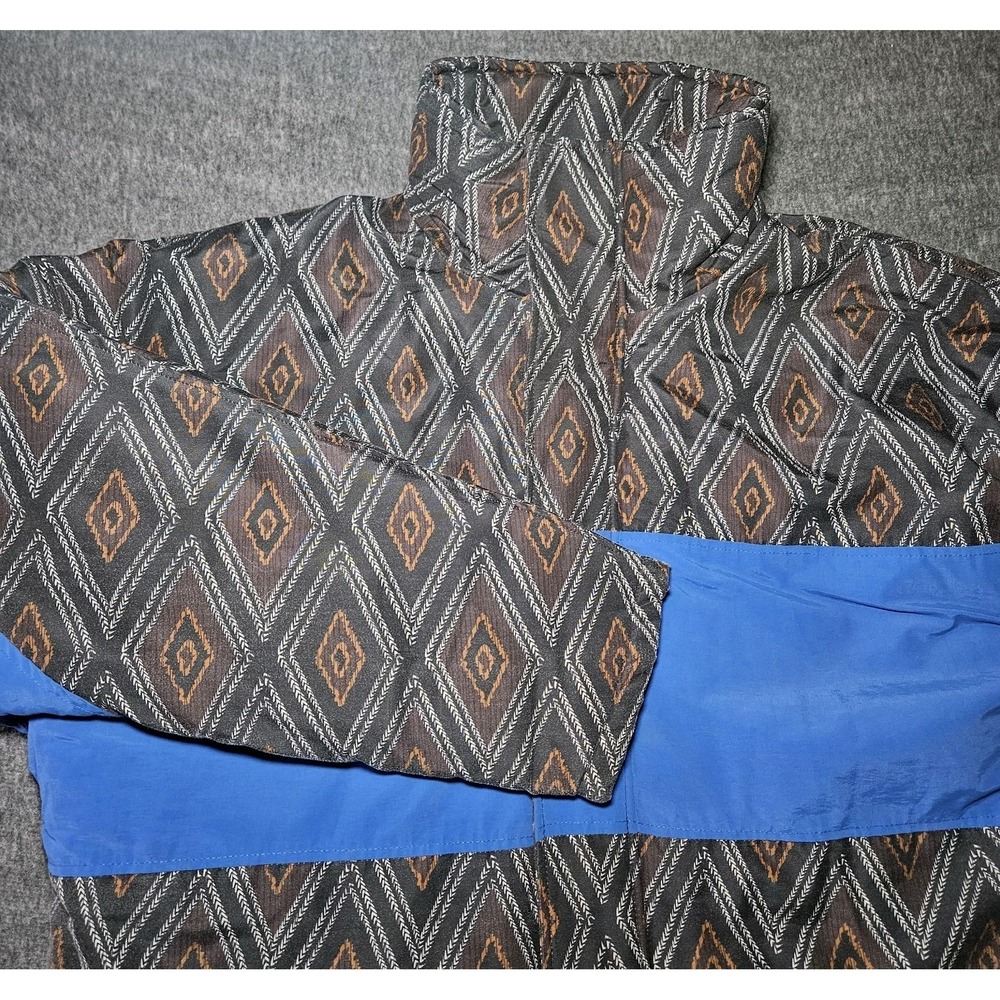 ZARA Mans Jacket Size Medium Multicolor Southwest Aztec Print Pockets Puffer